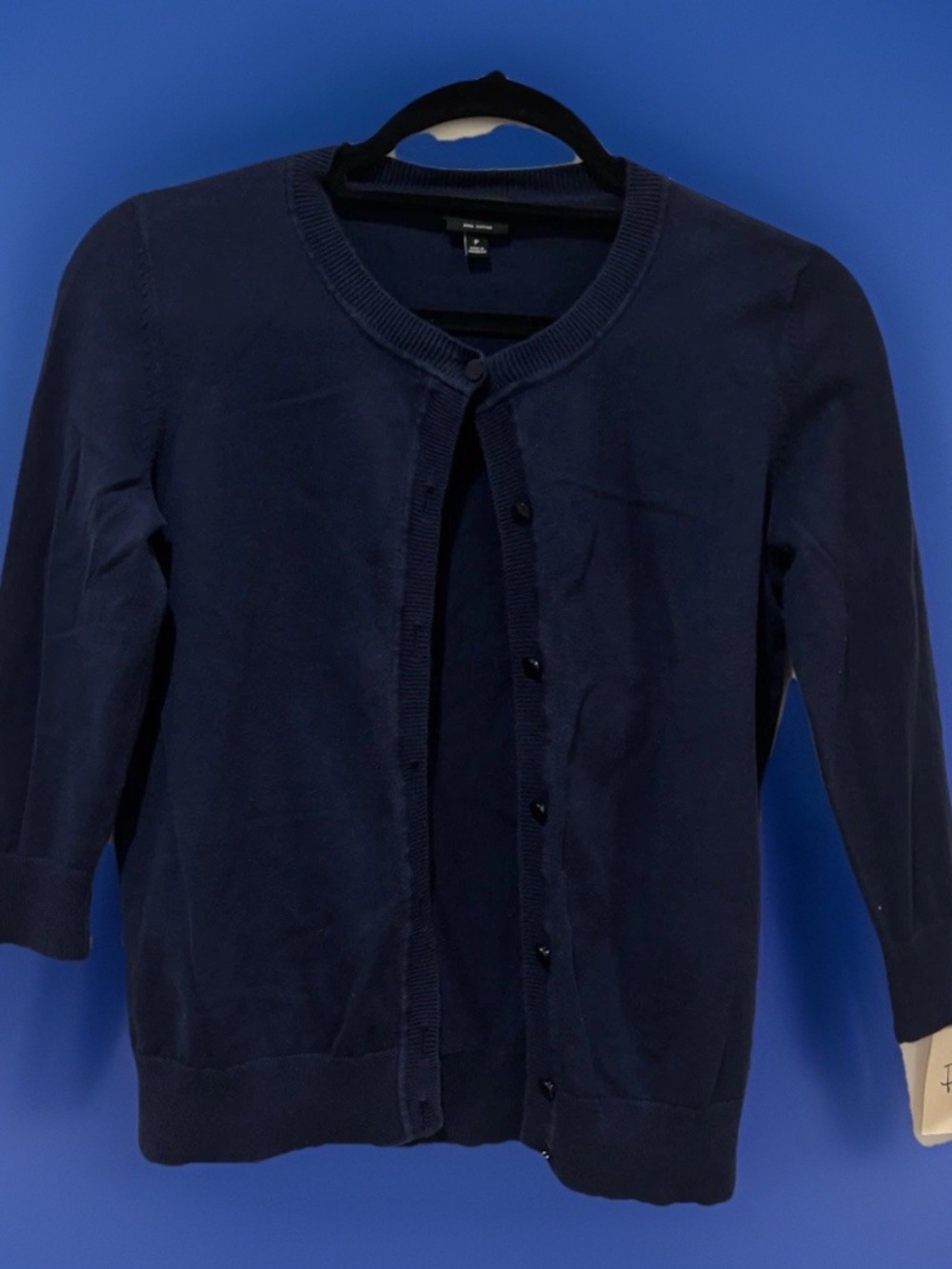 TALBOTS | Womens Button Up Cardigan Sweater Dark Blue, Size S/P, Pima Cotton
